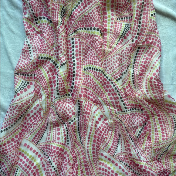 vintage talbots silk orange & pink polka dot midi skirt - Picture 4 of 9